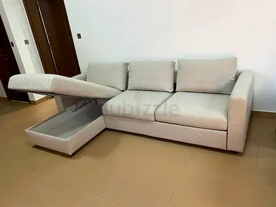 As Perfect Condition IKEA vimle lshape sofa bed with storage beige color