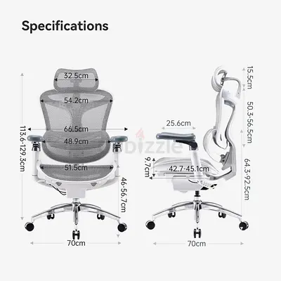 Ergonomic Mesh Office Chair with Adjustable Headrest and 6D Armrests