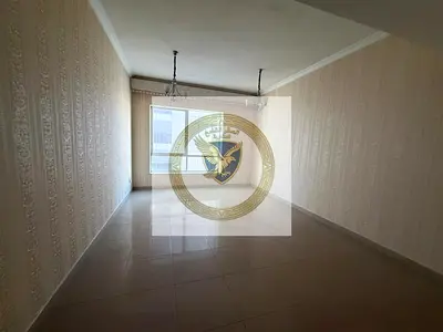 Annual rental in Al Khan: Spacious 1BR hall with master bedroom, open view, free gym, pool & parking in a clean family tower.