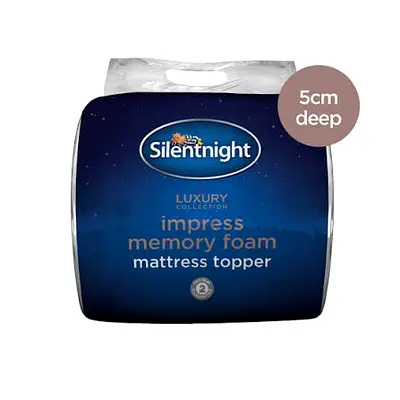 Silent night memory gel mattress topper