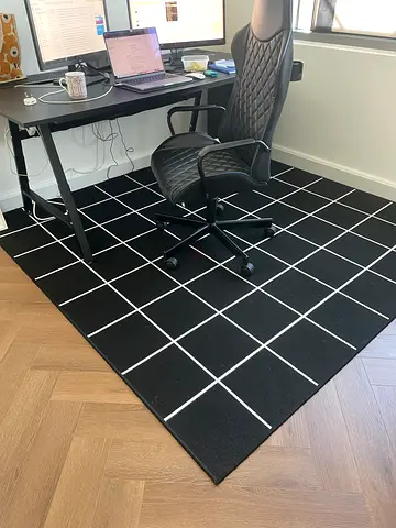 Black Grid Rug — Modern Checkered Floor Carpet from ikea