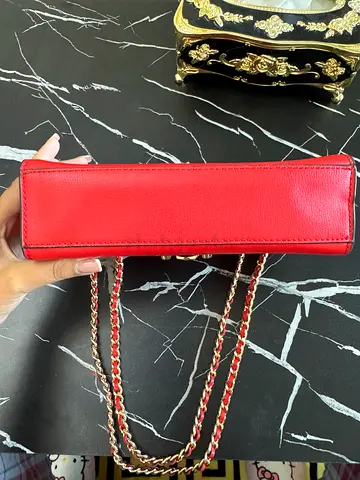 Red chain-strap womens shoulder bag - good condition