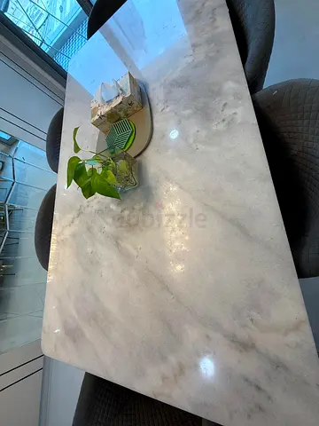 Marble Top Dining Table with 6 Chairs - Good Condition (original price: AED 6800)