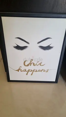 Framed Wall Art - Chic Happens Eyelash Print