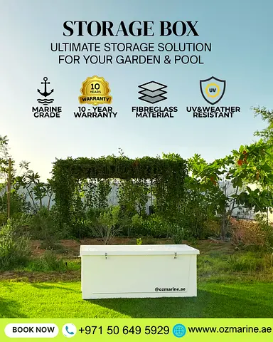 Fiberglass Outdoor Garden Storage Box – Marine Grade, UV  Weather Resistant