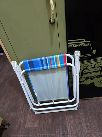 Foldable Beach/Outdoor Chair — Lightweight, Striped Fabric