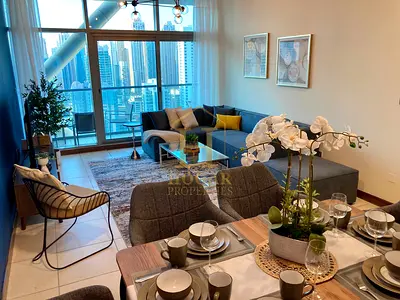 Furnished 2BR | Indigo Tower JLT | SZR & Marina View