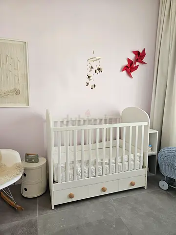 Cot Bed + Mattress + Drawer