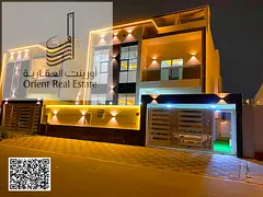 Villa for sale in Ajman, Al Zahiyah area. The villa consists of 5 master bedrooms, a majlis (formal