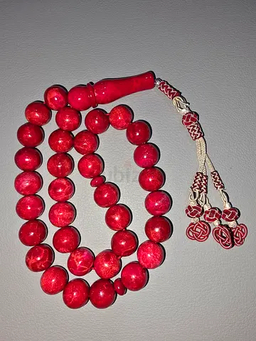Red Coral Prayer Beads (33) Tasbih/Islamic Misbaha - مسباح مرجان
