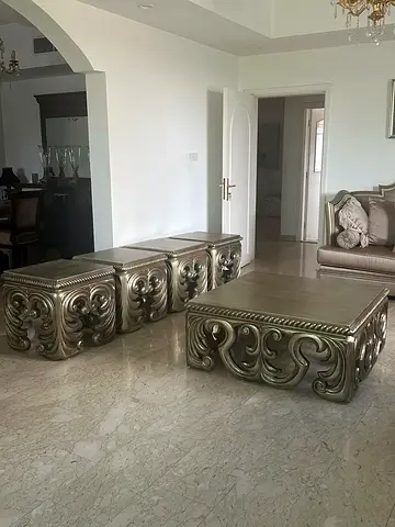 Coffee Table + 4 Side tables - French ornate carved