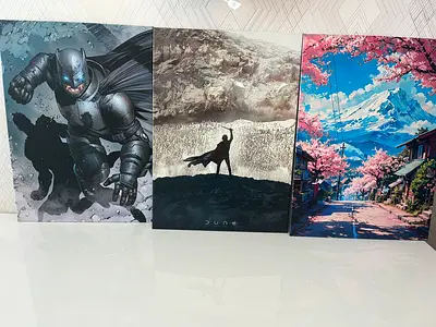 Three Displate Metal Posters ( Dune, batman, sakura japan)