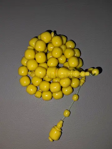 Vintage Yellow Dominus Prayer Beads / Tasbih - مسباح دومينه
