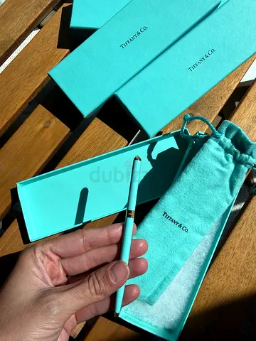 Brand New Tiffany  Co. Blue Ballpoint Pen with Box  Pouch