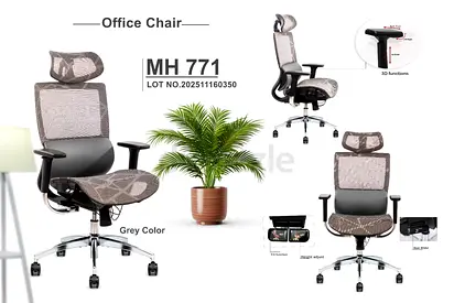 MH 771 Ergonomic Grey Mesh Office Chair