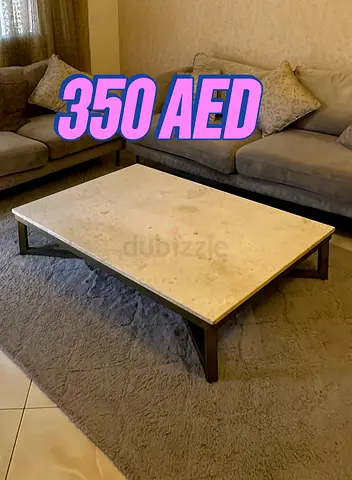 Marble Top Centre Table with Metal Frame - Good Condition