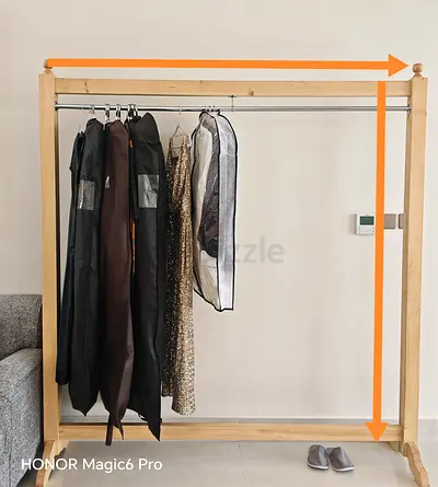 Solid Wood Freestanding custom made Garment Rack / Solid wood/Clothes Rail - Light Oak Finish/qty 4
