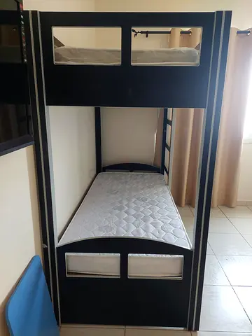 MDF dark wood strong Bunk Bed both for adult and children in very neet and clean condition like new.