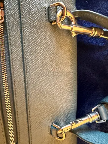 Celine Leather structured handbag with top handles and zip detail - good condition