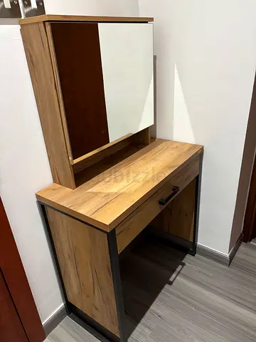 Wooden Dresser with Mirror and Storage - Good Condition