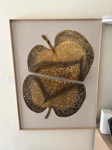 Framed Decorative Gold Leaf Wall Art - Handcrafted Look