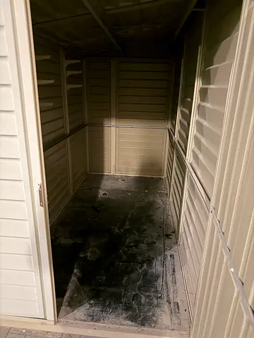 Used Outdoor Storage Shed - Beige, Solid Plastic Panels