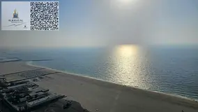 For annual rent in Ajman, Corniche Residence Towers, sea view, two-bedroom apartment with a living r
