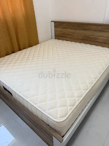 King Size Mattress - Light Wood Headboard