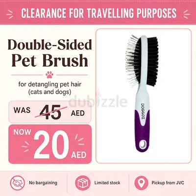Double sided pet brush for pets