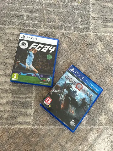 2 cds ps5 and ps4 works on both perfect the games are $% of war and fc24 for 50dhs only