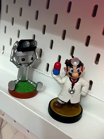 Super Mario Doctor (Dr. Mario) and R.O.B. amiibo figures — Good condition set