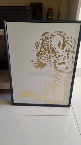 Framed Gold Leopard Silhouette Wall Art (Ready to Hang)