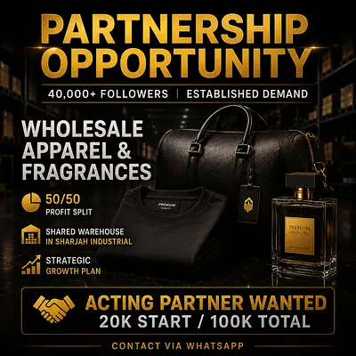 Partner Wanted: Apparel  Perfumes | 40K Organic Reach | 50/50 Split