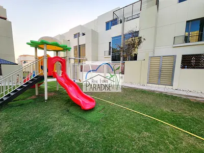 away from fly zone/private entrance 4 bedroom all master/tv lounge / parking for 4/maids room/living & dinning/private swimming poolfor rent in mirdif