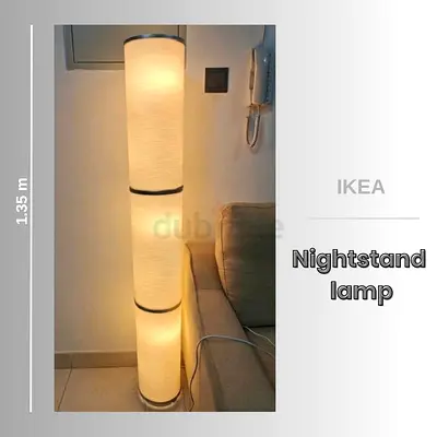 IKEA Tall Floor Lamp (1.35 m) - White Fabric