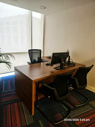 Used wooden workstation desk with Storage Unit