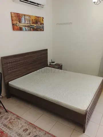 Wooden Double Bed Frame with Mattress - Good Condition