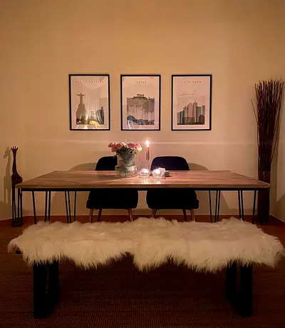 Lucky’s Furniture mango wood table