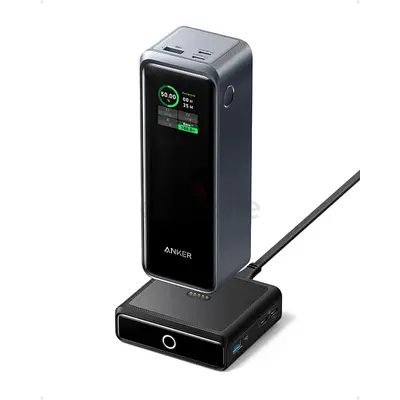 Anker Prime 27,650mAh A1340 Power Bank (250W) with 100W Charging Base, 3-Port Portable Charger, Comp