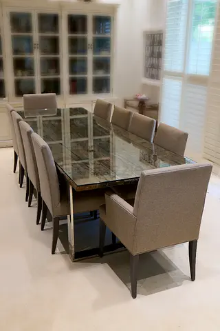 Marina Interior 10x seater dining table  Chairs / Marina table  Crate  Barrel Chairs (2x with arm