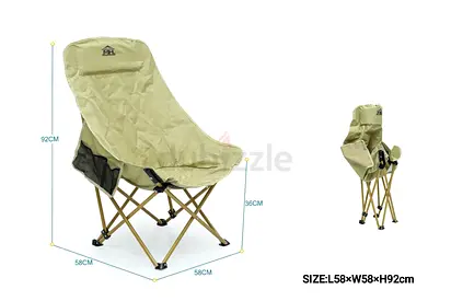 Portable Foldable Camping Chair with Carry Bag - Lightweight Outdoor Lounge Seat