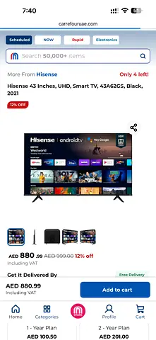 Hisense 43 UHD Smart TV (43A62GS) - Good Working Condition