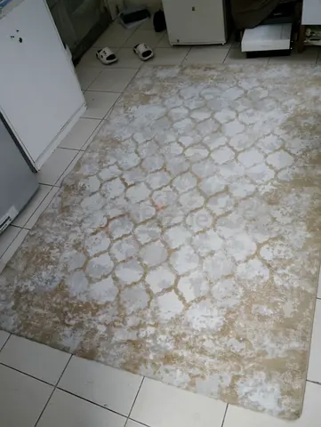 Light beige patterned area rug - good condition