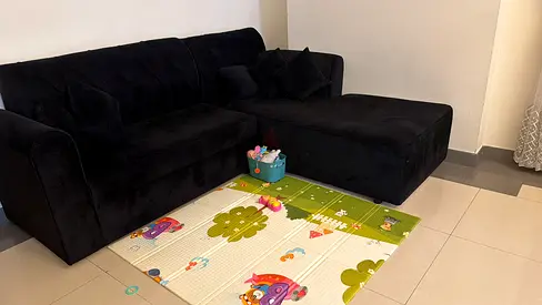 black L sofa
