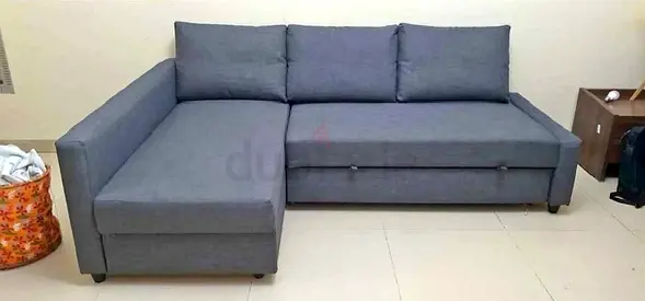 IKEA L Shape Sofa cum bed with big storage and you can fix the storage left or right anyside you wan