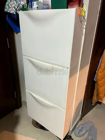 White 3-Drawer Tall Storage Cabinet - Compact Shoe/Utility Organizer