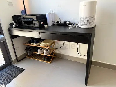 IKEA black wood console table / entry table - good condition