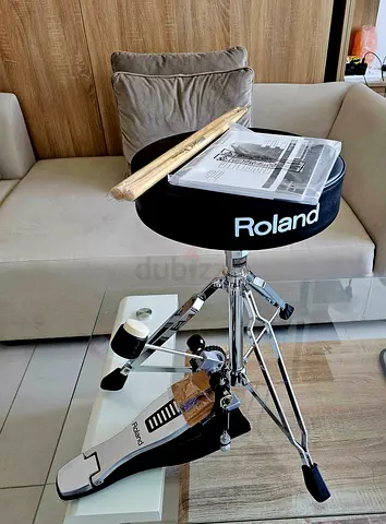 Roland Drum Throne, Kick Pedal and Drumsticks Set