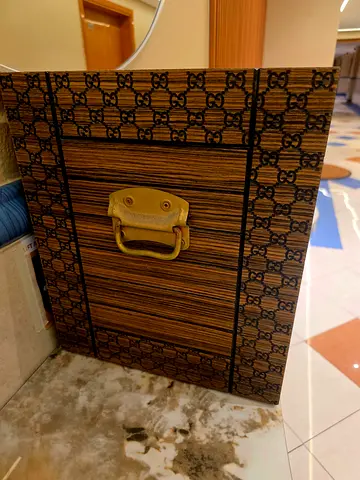 Small Decorative Box With Vintage Brass Handle. Can Be Used As A Stool, Coffee Table, Side Table etc