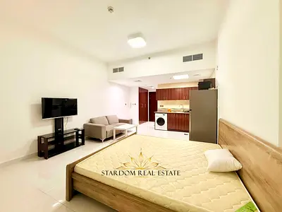 شقة استوديو | 5500 درهم إماراتي شهريًا | إطلالة على الحديقة